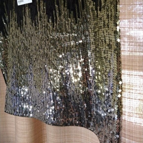 H&M DIVIDED gold and black sequin mini skirt NWT Size 8 - Picture 5 of 6